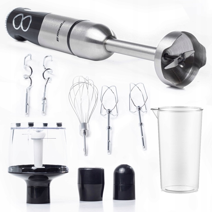 BLENDER RĘCZNY WIELOFUNKCYJNY RIWALL RB-01 6w1 TYTANOWE OSTRZA MOCNY