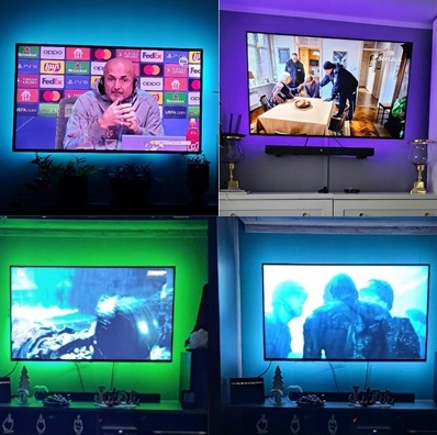 TAŚMA LED 4M RGB USB 5050 do TV Ledy PILOT APLIKACJA ZESTAW PAMIĘC KOLORU
