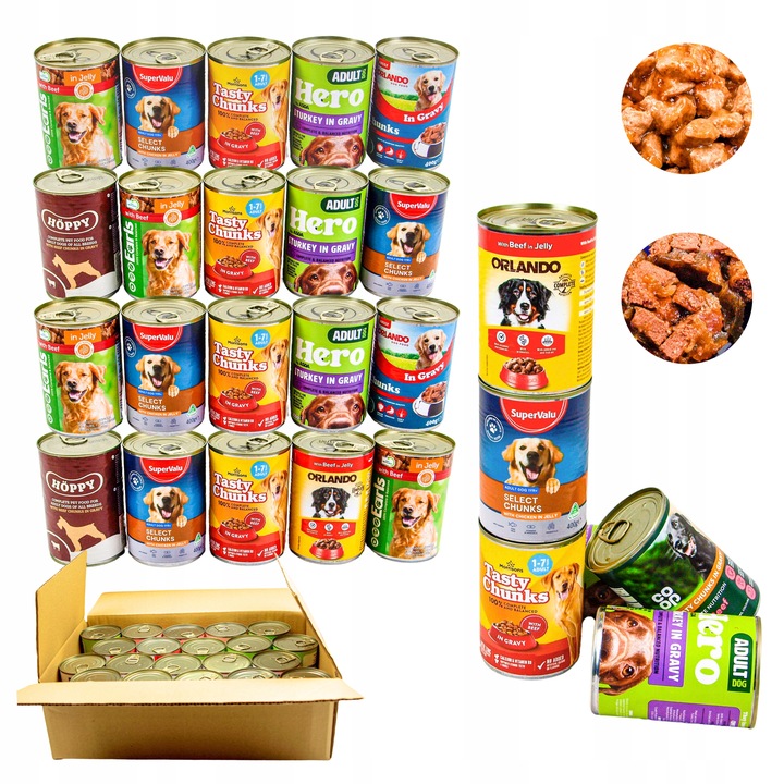 Karma mokra dla psa Puszka Duży Pakiet Mieszany Mix smaków 20 szt x