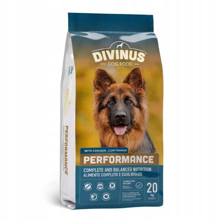 DIVINUS Performance karma sucha dla psa owczarek labrador witaminy 20 kg