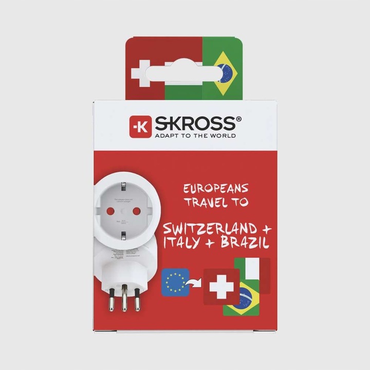 SKROSS Adapter Przejściówka z Polski do Włoch, Szwajcarii, Brazylii