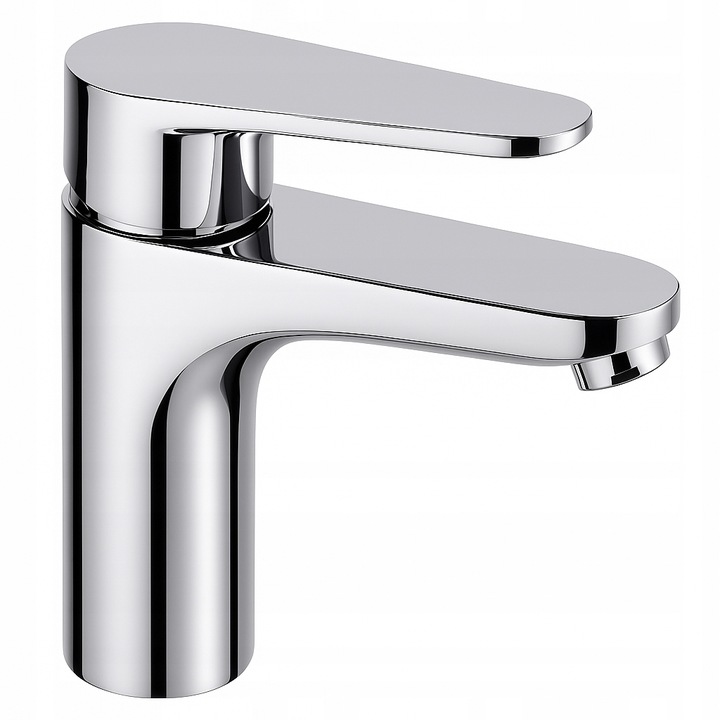 Bateria umywalkowa stojąca srebrna łazienkowa kran do umywalki chrom