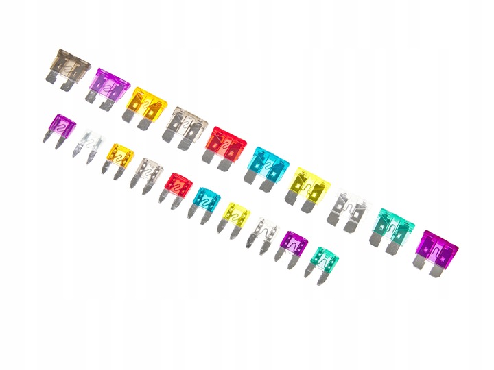 ZESTAW BEZPIECZNIKÓW SAMOCHODOWYCH 220 SZT. MINI MAXI 2-35A
