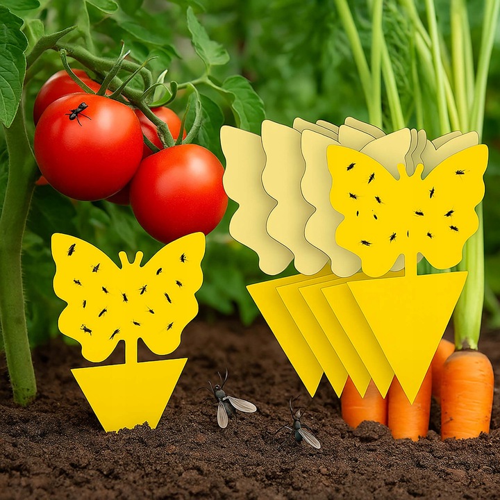 60 Lep na Ziemiórki Owady Żółte Lepy do Doniczek Taśma Domowa Meszki