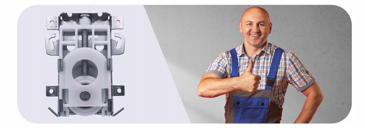 WÓZEK DOLNY ŁOŻYSKOWANY ROLKA DO SZAFY I DRZWI PRZESUWNYCH INDECO 2szt