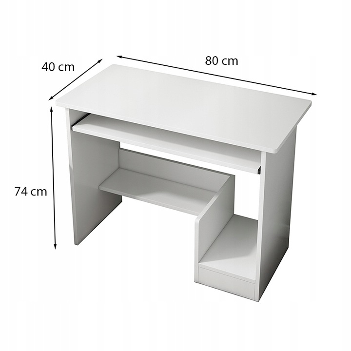 BIURKO KOMPUTEROWE BIAŁE NOWOCZESNE Z SZUFLADĄ PÓŁKAMI MŁODZIEŻOWE