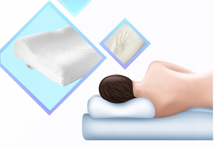 PODUSZKA ORTOPEDYCZNA DO SPANIA PROFILOWANA Z WGŁĘBIENIEM PIANKA MEMORY