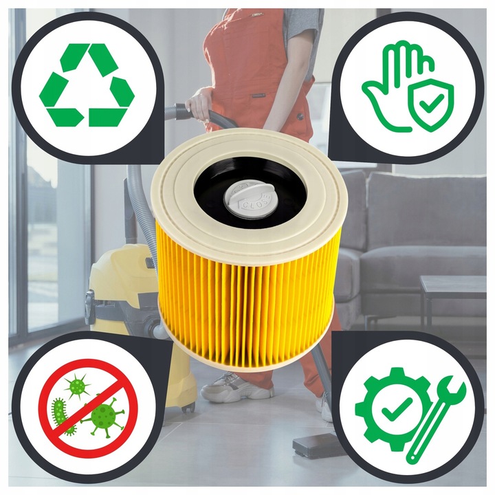 Worki do odkurzacza Karcher WD3 WD2 KWD3 SE4 SE4001 z filtrem PUREY 10