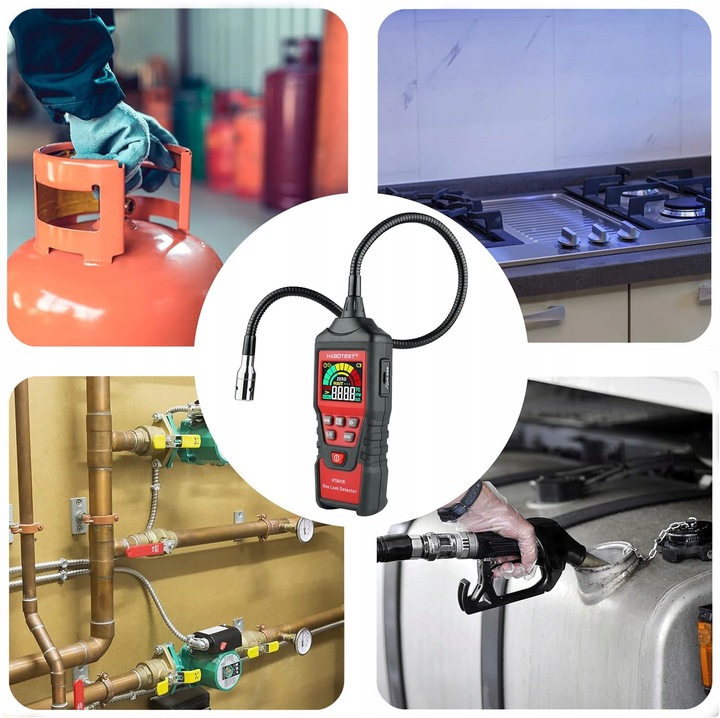 DETEKTOR WYCIEKU GAZÓW EKRAN LCD ALARM PROPAN BUTAN GAZ ZIEMNY I INNE PALNE