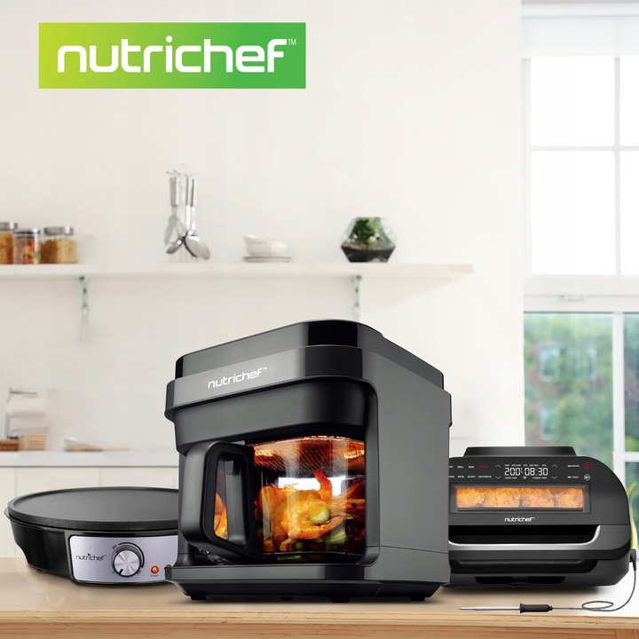 AIR FRYER FRYTKOWNICA BEZTŁUSZCZOWA 5,5L 8 PROGRAMÓW NUTRICHEF CZARNA