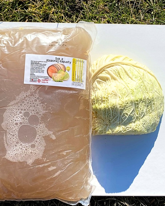 Sok z Kiszonej Kapusty Tłoczony 3l Soku Kiszona Kapusta 100% NFC 3 litry