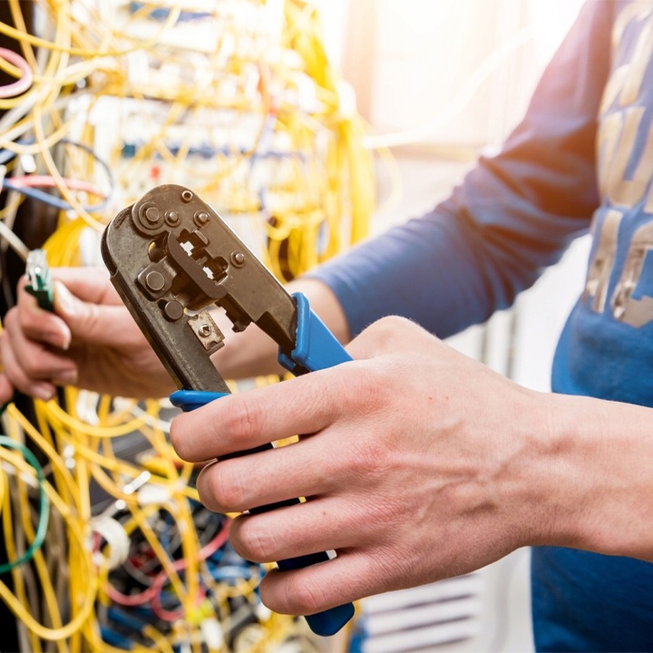 TESTER SIECIOWY ZACISKARKA STRIPPER WCISKACZ WTYKI RJ45 ZESTAW XXL + ETUI