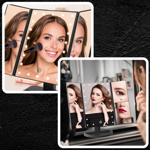PODŚWIETLANE LUSTERKO DO MAKIJAŻU LED KOSMETYCZNE