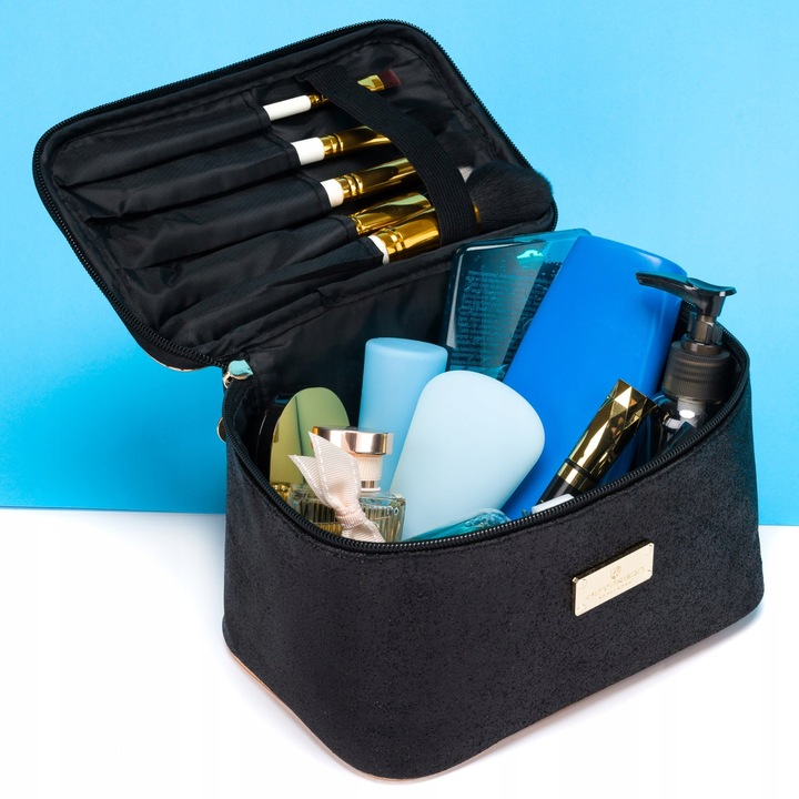 Kosmetyczka damska PETERSON na wyjazdy pojemny kuferek z uchwytem