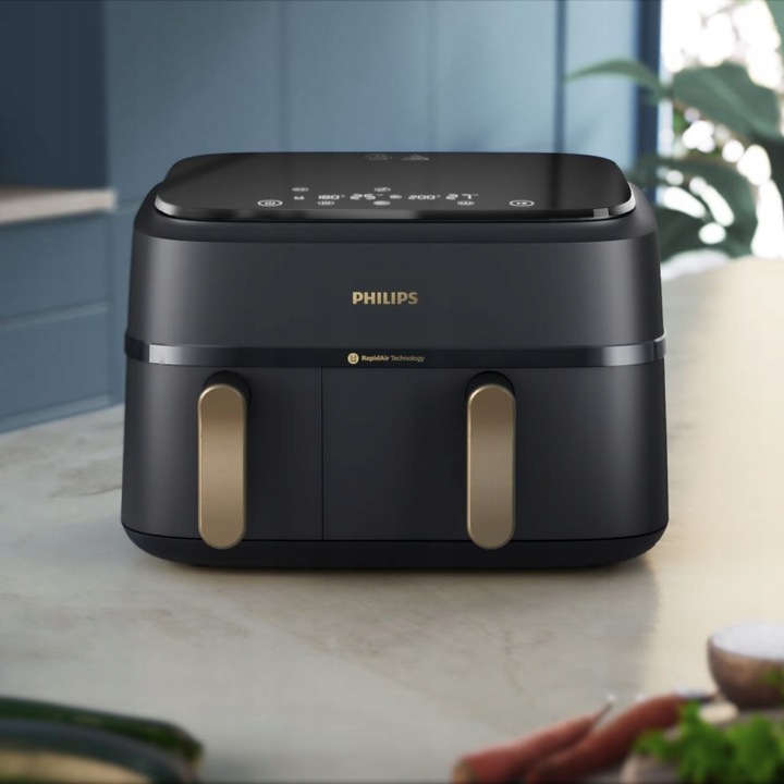 Frytkownica beztłuszczowa dwukomorowa Philips Ovi Airfryer 9l NA352/00