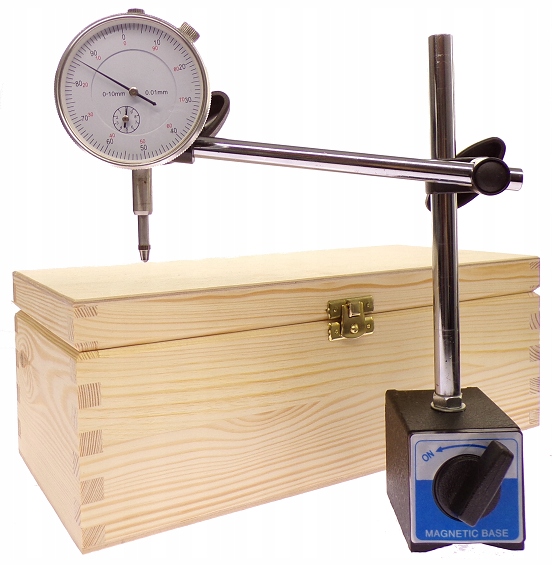 CZUJNIK ZEGAROWY 0-10 0,01 DO SPRAWDZANIA BICIA + UCHWYT STATYW MAGNETYCZNY