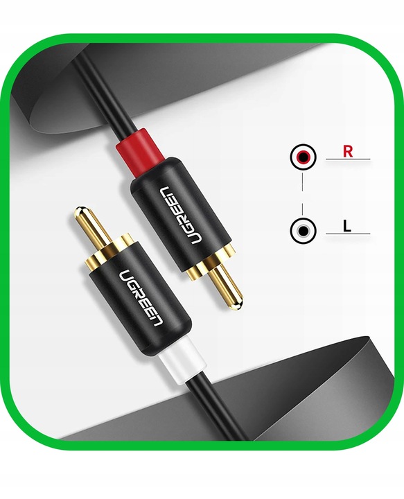 Kabel Przewód Audio JACK 3,5 mm 2x RCA Chinch STEREO 5M HQ Pozłacany