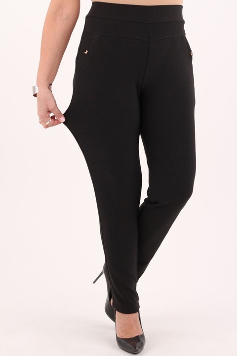 SPODNIE DAMSKIE WYSOKI STAN GŁADKIE BAWEŁNIANE ELASTYCZNE DUŻE ROZMIARY