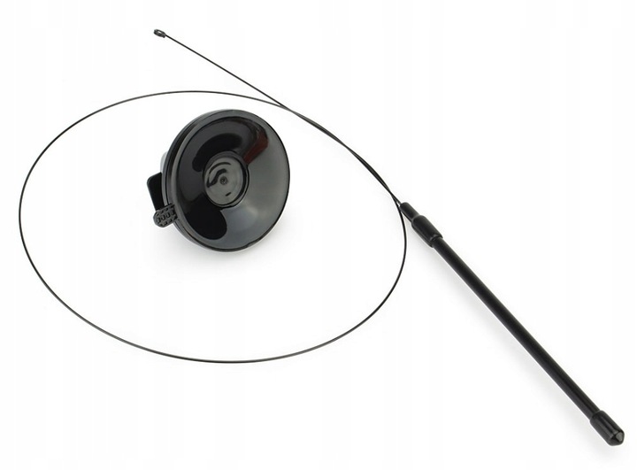 WĘDKA DLA KOTA z przyssawką ZABAWKA interaktywna czarne piórko6