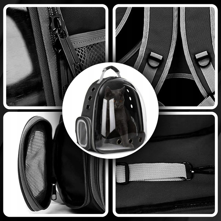 PLECAK DLA KOTA PSA TRANSPORTER PRZEZROCZYSTY WENTYLOWANY NA PSA NA KOTA