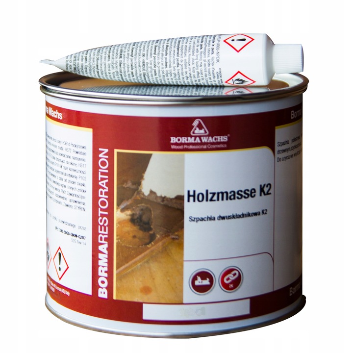 Szpachla do drewna Holzmasse K2 CZARNA Borma Wachs 750ml