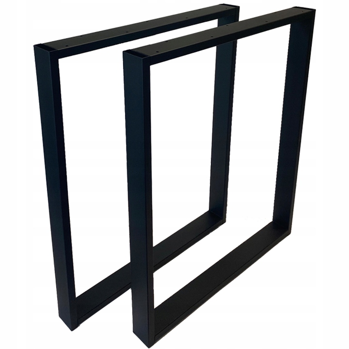NOGI DO STOŁU BIURKA METALOWE CZARNE 60x72 CM PROFIL 6x2 CM LOFTOWE 2