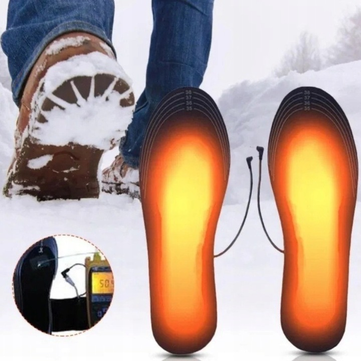 Podgrzewane Wkładki do Butów Ogrzewane do Stóp Termiczne USB na Zimę