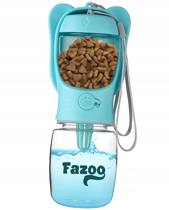 Butelka na Wodę Karmę dla Psa Poidło 2w1 Bidon Turystyczny Miseczka Podróż