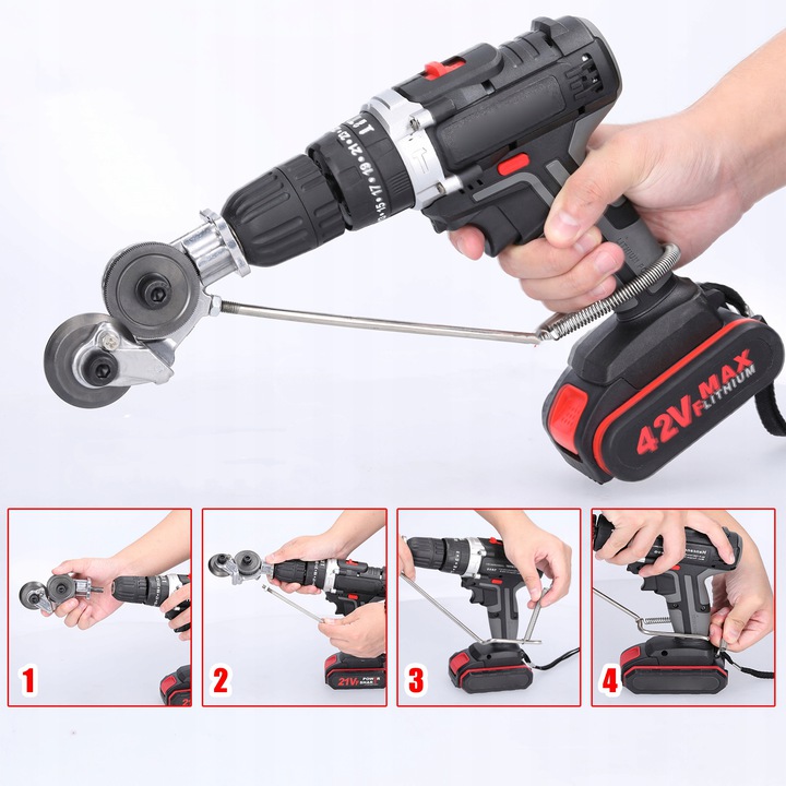 CIĘCIE BLACHY KOŃCÓWKA DO WIERTARKI NÓŻ NOŻYCE ADAPTER NA WKRĘTARKĘ