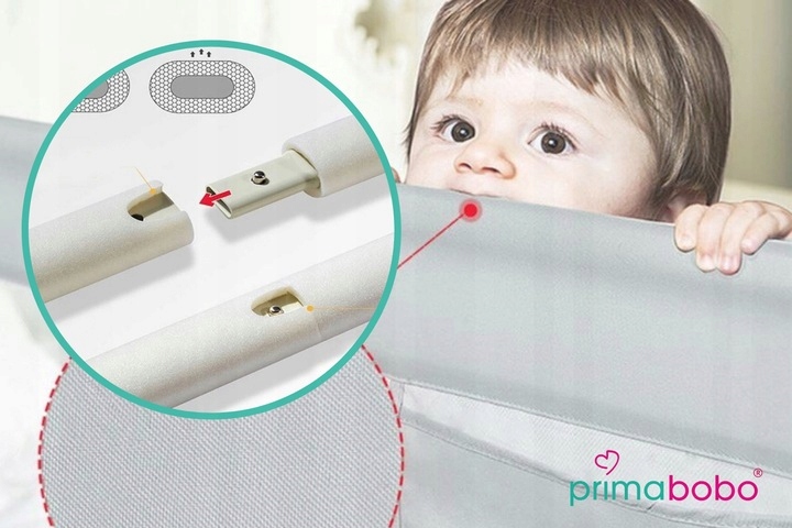 PRIMABOBO Barierka ochronna do łóżka CLASSIC 140cm dla dzieci WYSOKA