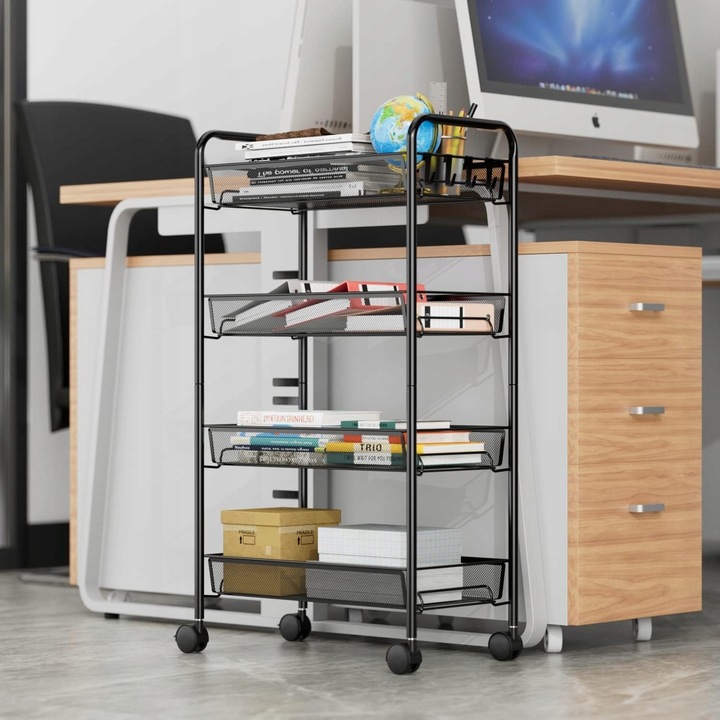 MOBILNY REGAŁ KUCHENNY ŁAZIENKOWY STOLIK NA KÓŁKACH METALOWY WÓZEK 4