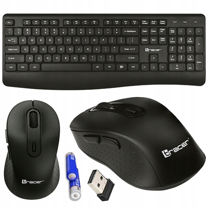 BEZPRZEWODOWA KLAWIATURA MYSZ Z PODPÓRKĄ POD NADGARSTEK ZASIĘG do 8 metrów