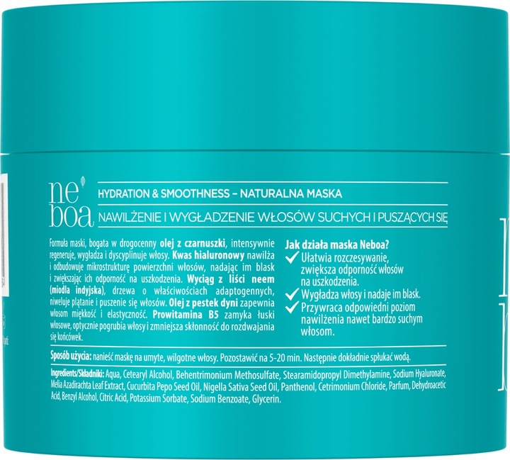 NEBOA Maska naturalna do włosów Hydration & Smoothness 300ml