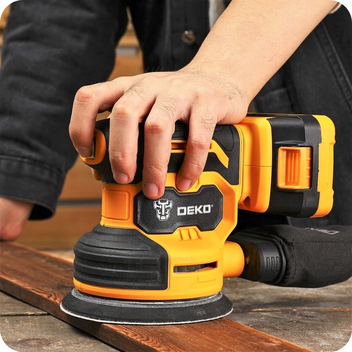 SZLIFIERKA OSCYLACYJNA MIMOŚRODOWA AKUMULATOROWA REGULACJA AKUMULATOR DEKO