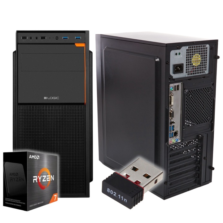 Pix ProTask Komputer Ryzen 7 32GB DDR4 1TB NVMe Windows 11 Wydajny Mocny