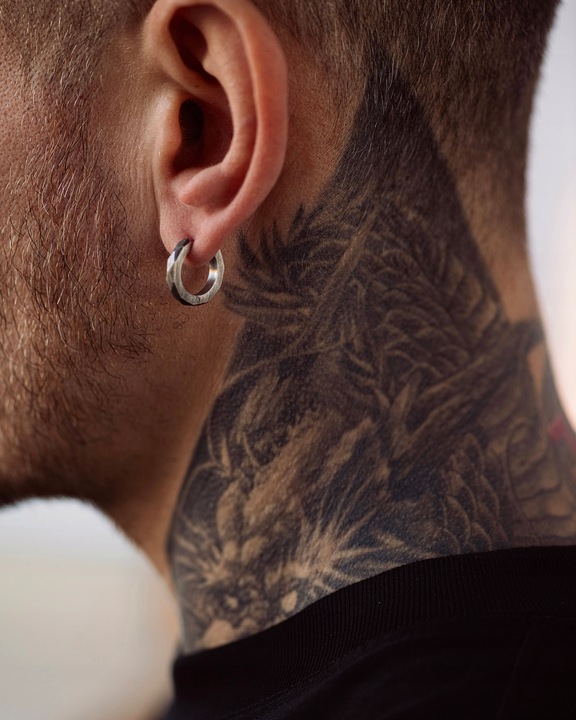 Srebrny kolczyk-kółko FLASH