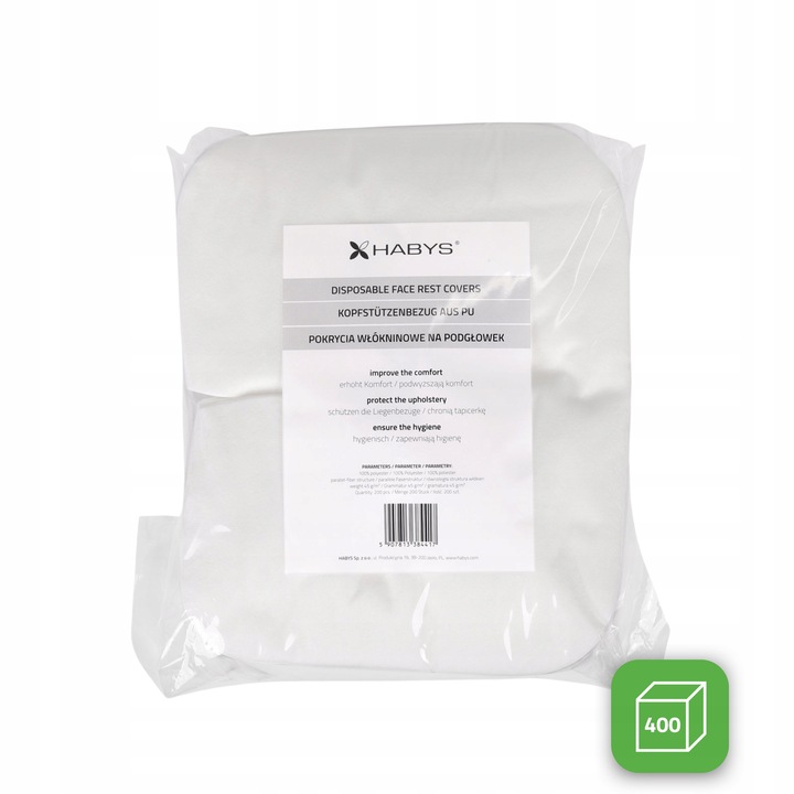 POKRYCIE JEDNORAZOWE NA PODGŁÓWEK 400 SZTUK WYSOKA WYTRZYMAŁOŚĆ HABYS
