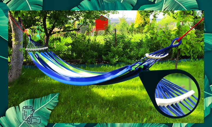 HAMAK OGRODOWY HUŚTAWKA XL PRZENOŚNY WZMOCNIONY PAŁĄK WOREK Z DRĄŻKIEM