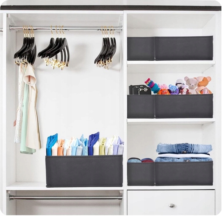 ORGANIZER NA BIELIZNĘ SKARPETKI DO SZUFLADY SZAFY ZESTAW POJEMNIK 6