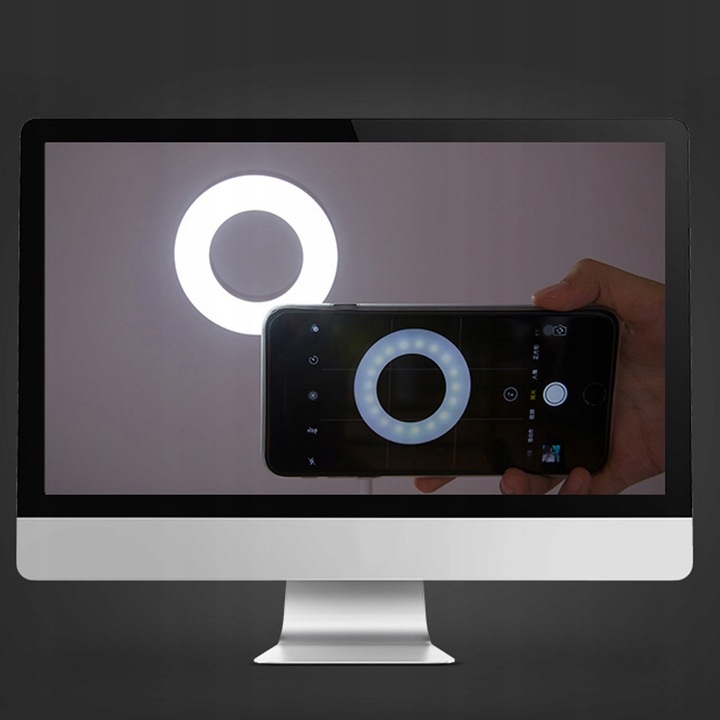 LAMPKA LED RING BIURKOWA KOSMETYCZNA KLIPSEM KLIPS