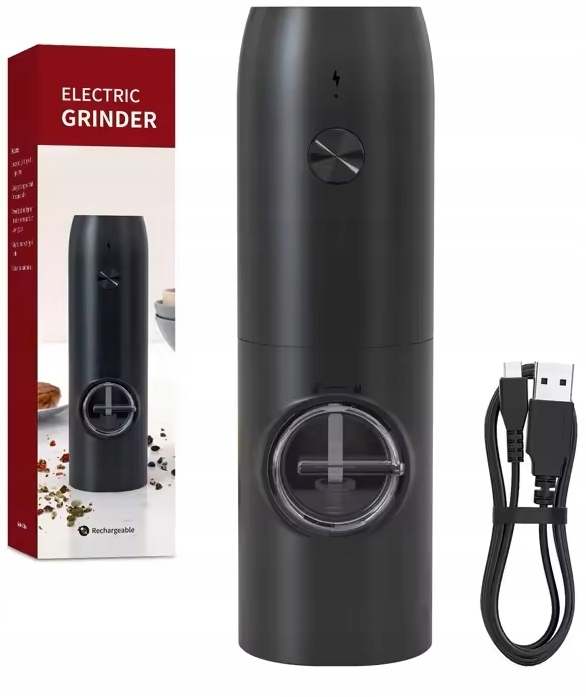 ELEKTRYCZNY MŁYNEK DO PIEPRZU SOLI PRZYPRAW AKUMULATOROWY ŁADOWANIE