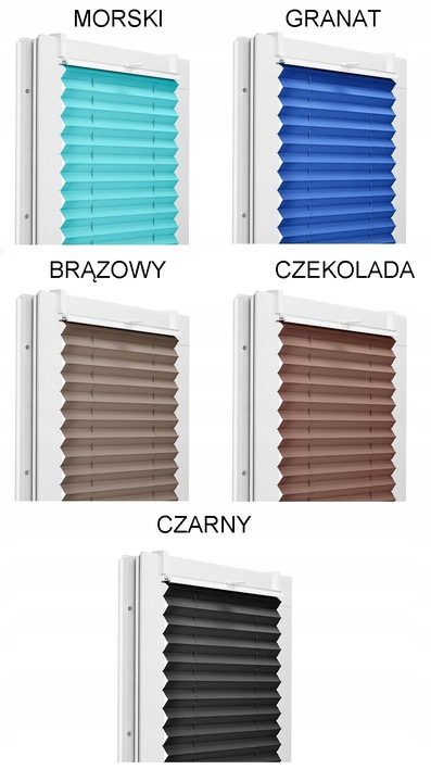 NOWOCZESNA ROLETA PLISOWANA 70x150 cm BEZINWAZYJNA