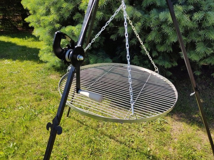 GRILL TRÓJNÓG OGRODOWY OGNISKOWY 191 STOJAK I RUSZT NAD OGNISKO