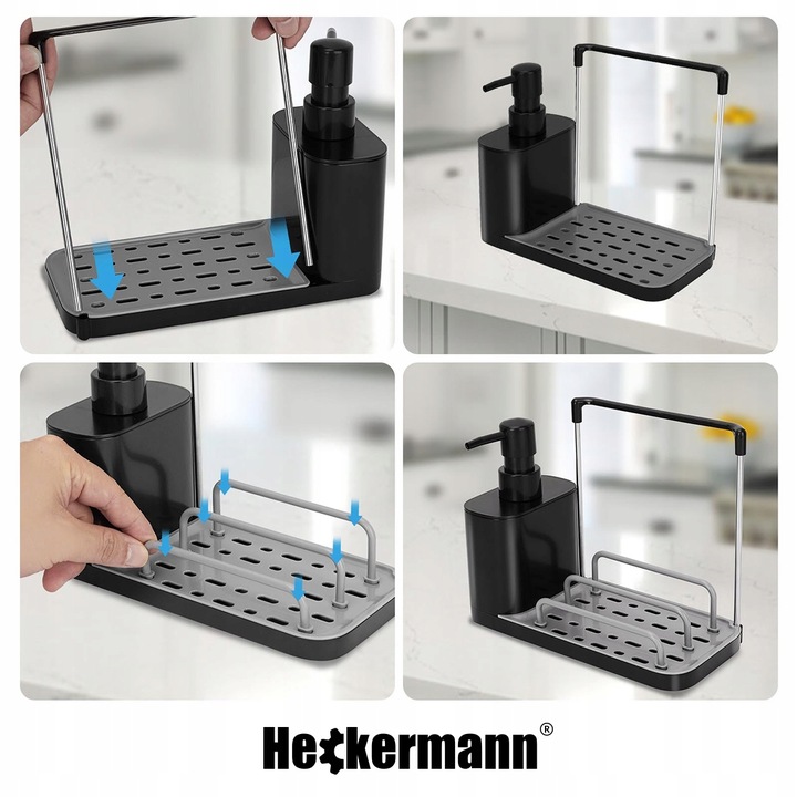 DOZOWNIK NA PŁYN DO MYCIA NACZYŃ MYDŁA POJEMNIK + GĄBKA ORGANIZER DO KUCHNI