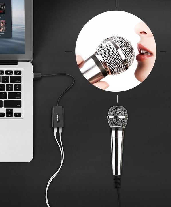 Karta dźwiękowa USB ZEWNĘTRZNA Do Laptopa komputera Adapter Jack UGREEN