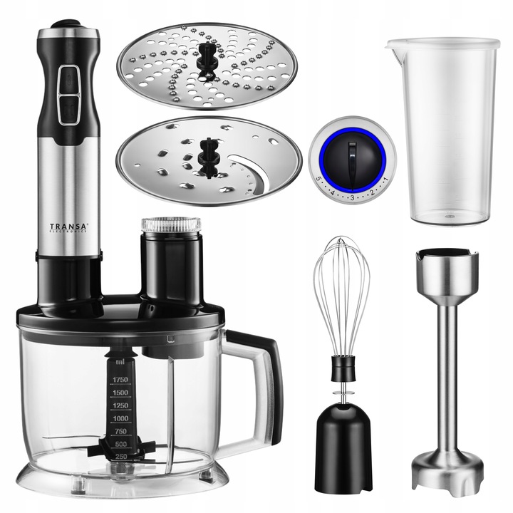 BLENDER RĘCZNY WIELOFUNKCYJNY ZESTAW 4w1 MALAKSER 5 POZIOMÓW MOCNY