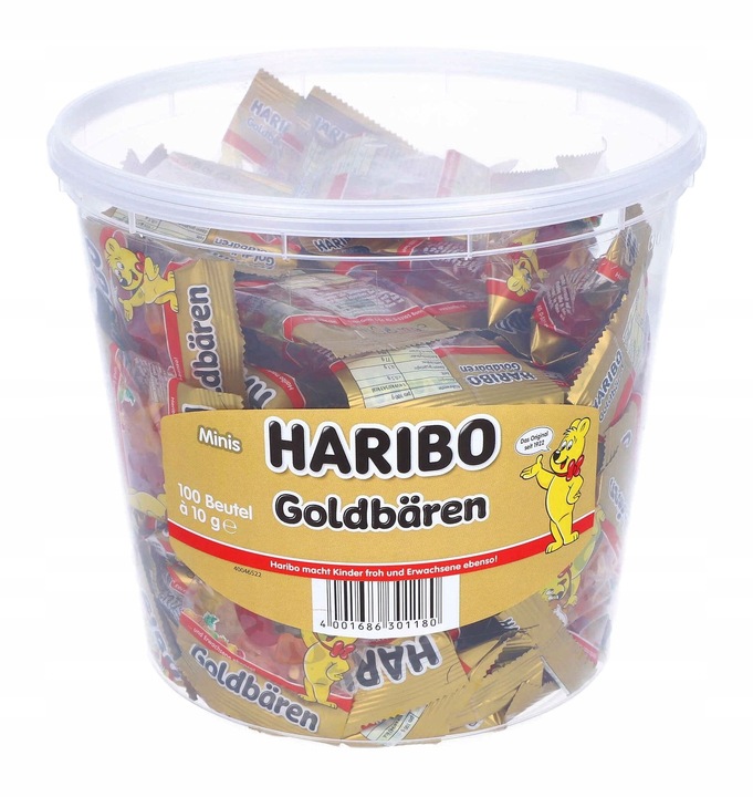 HARIBO GOLDBÄREN MINIS ZŁOTE MISIE 100 op. 1000g ŻELKI Z NIEMIEC