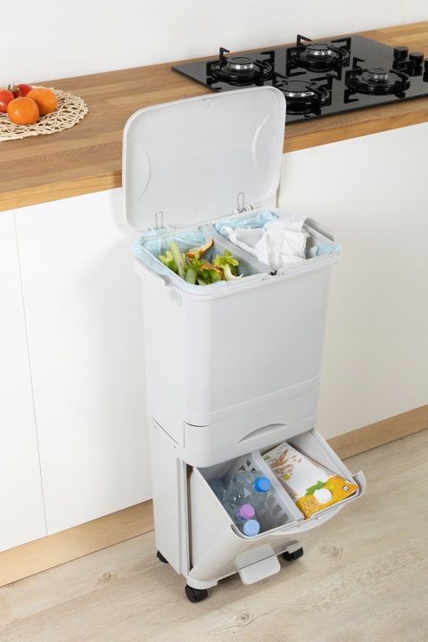 Kosz do Segregacji Śmieci Odpadów Domowy Kubeł na Śmieci do Kuchni Kółka