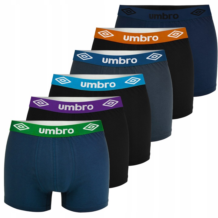 UMBRO Bokserki Męskie Zestaw 6 Sztuk MIX Kolorów Bawełna Rozmiar L