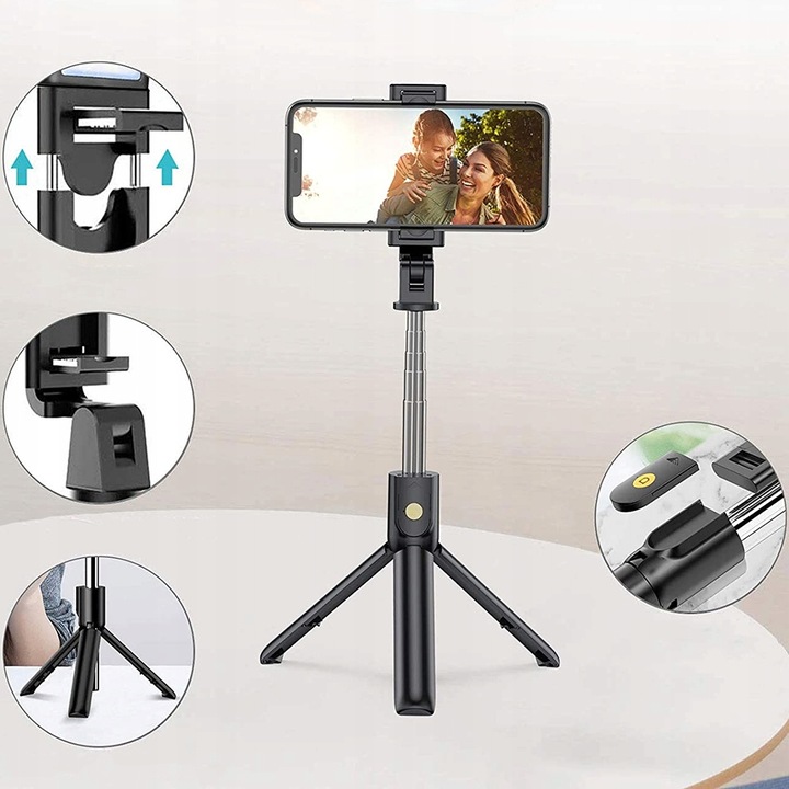 KIJEK DO SELFIE STICK STATYW DO TELEFONU Z PILOTEM BLUETOOTH TRIPOD STATYW